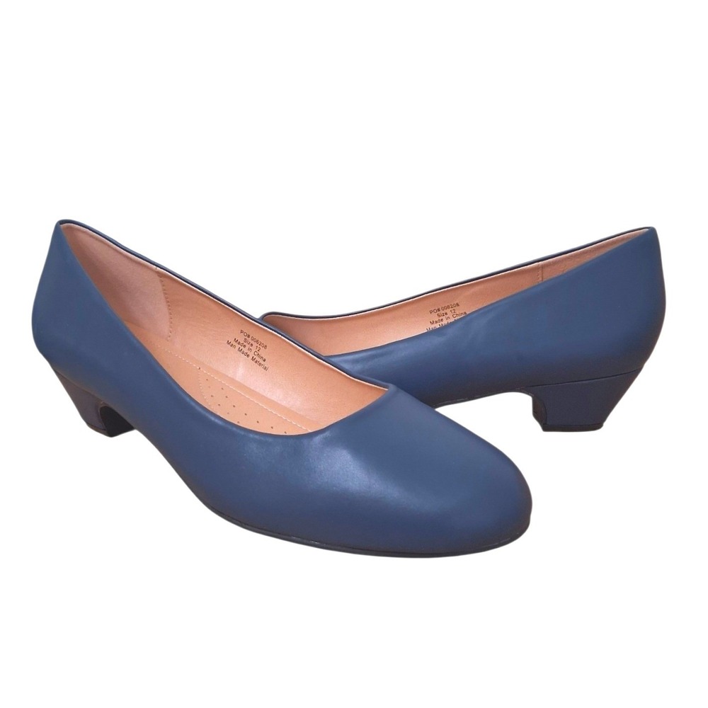 Journee Collection Career Casual Womens size 12‎ Navy Corpcore Minimalist Heels